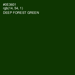 #0E3601 - Deep Forest Green Color Image