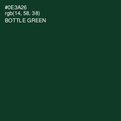 #0E3A26 - Bottle Green Color Image