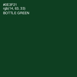 #0E3F21 - Bottle Green Color Image