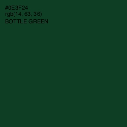 #0E3F24 - Bottle Green Color Image