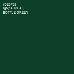 #0E3F28 - Bottle Green Color Image