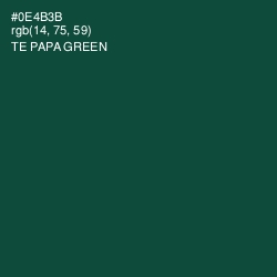 #0E4B3B - Te Papa Green Color Image