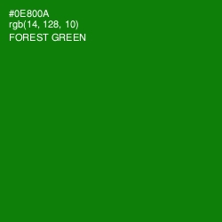 #0E800A - Forest Green Color Image
