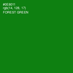 #0E8011 - Forest Green Color Image