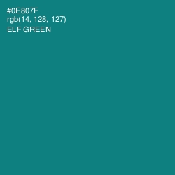 #0E807F - Elf Green Color Image