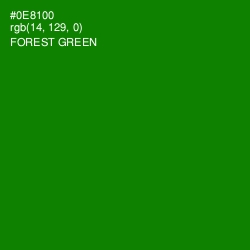 #0E8100 - Forest Green Color Image