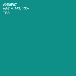 #0E8F87 - Teal Color Image