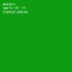 #0E9D11 - Forest Green Color Image