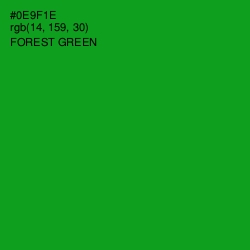 #0E9F1E - Forest Green Color Image