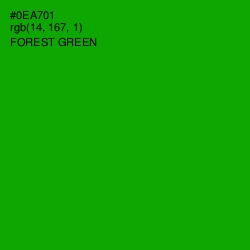 #0EA701 - Forest Green Color Image