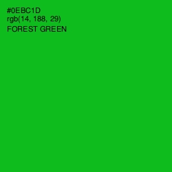 #0EBC1D - Forest Green Color Image