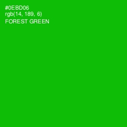 #0EBD06 - Forest Green Color Image