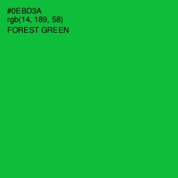 #0EBD3A - Forest Green Color Image