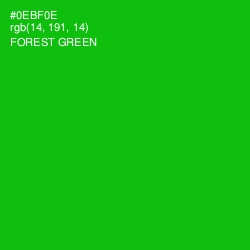 #0EBF0E - Forest Green Color Image
