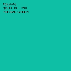 #0EBFA6 - Persian Green Color Image