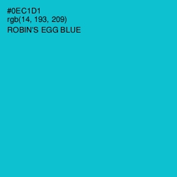 #0EC1D1 - Robin's Egg Blue Color Image