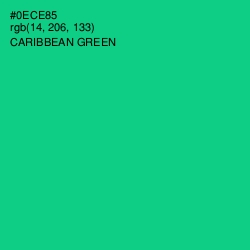 #0ECE85 - Caribbean Green Color Image