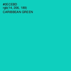 #0ECEBD - Caribbean Green Color Image
