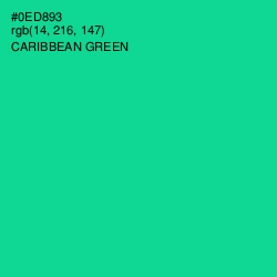 #0ED893 - Caribbean Green Color Image