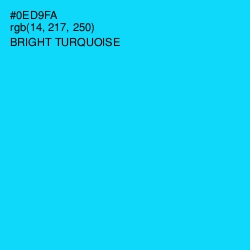 #0ED9FA - Bright Turquoise Color Image
