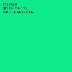 #0EEA8B - Caribbean Green Color Image