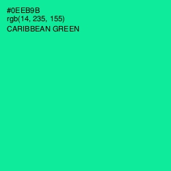 #0EEB9B - Caribbean Green Color Image