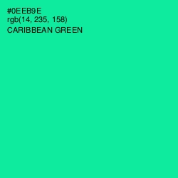 #0EEB9E - Caribbean Green Color Image