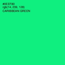 #0EEF80 - Caribbean Green Color Image