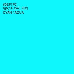 #0EF7FC - Cyan / Aqua Color Image