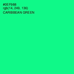 #0EF988 - Caribbean Green Color Image