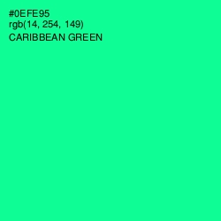 #0EFE95 - Caribbean Green Color Image
