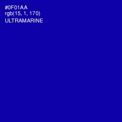 #0F01AA - Ultramarine Color Image