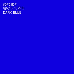 #0F01DF - Dark Blue Color Image