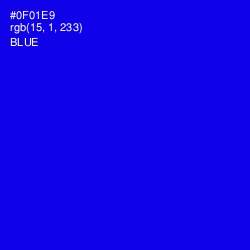 #0F01E9 - Blue Color Image