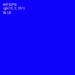 #0F02FB - Blue Color Image