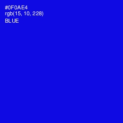 #0F0AE4 - Blue Color Image