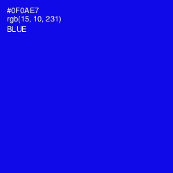 #0F0AE7 - Blue Color Image