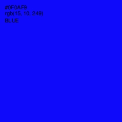 #0F0AF9 - Blue Color Image