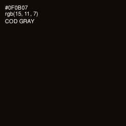 #0F0B07 - Cod Gray Color Image
