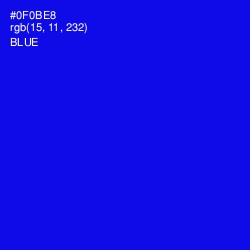 #0F0BE8 - Blue Color Image