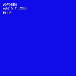 #0F0BE9 - Blue Color Image