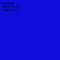 #0F0DD9 - Dark Blue Color Image