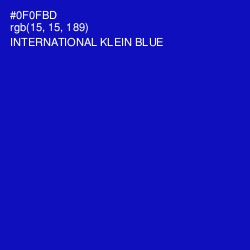 #0F0FBD - International Klein Blue Color Image
