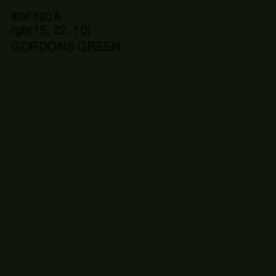 #0F160A - Gordons Green Color Image