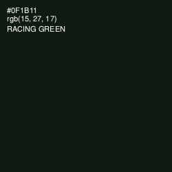 #0F1B11 - Racing Green Color Image