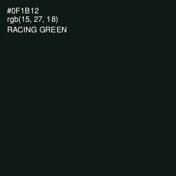 #0F1B12 - Racing Green Color Image