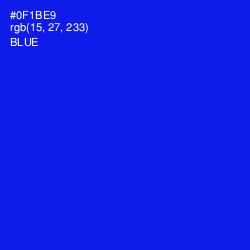 #0F1BE9 - Blue Color Image