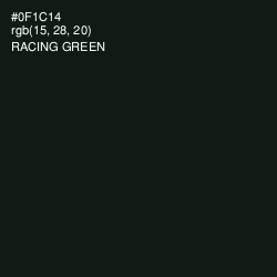 #0F1C14 - Racing Green Color Image