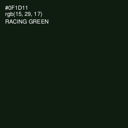 #0F1D11 - Racing Green Color Image