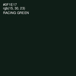 #0F1E17 - Racing Green Color Image